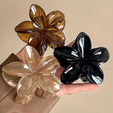 Korean Hawaiian Gradient Flower Hair Claw Clip For Women Girl Fashion Plastic Non-Slip Hold Hairpin Barrette Hair Accessories