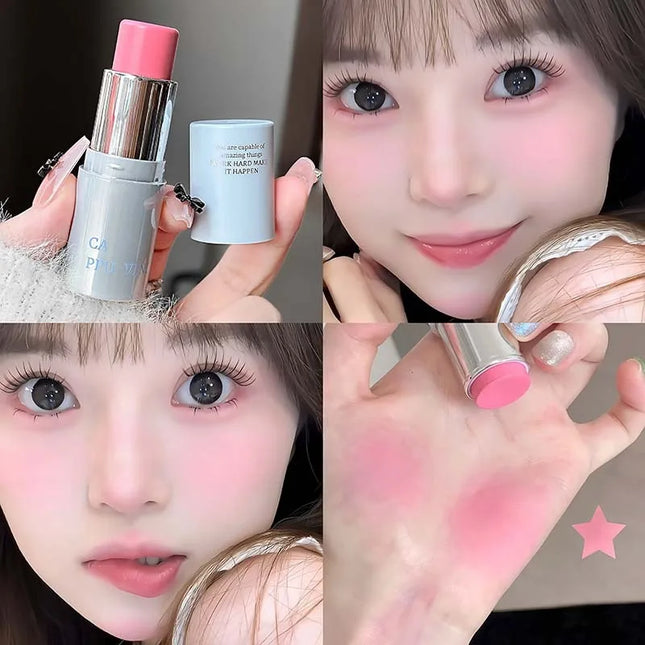 Smooth Blush Stick Expansive Color Natural Long Lasting Matte Makeup Monochrome Creamy Rouge Face Lip Makeup Stick