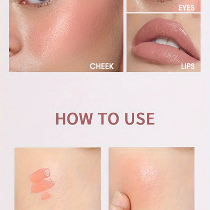 USHAS 4 Color Long-lasting Liquid Blush Facial Contouring Lightweight Soft Multi-Use Cream Blush Waterproof Facial Blush Stick