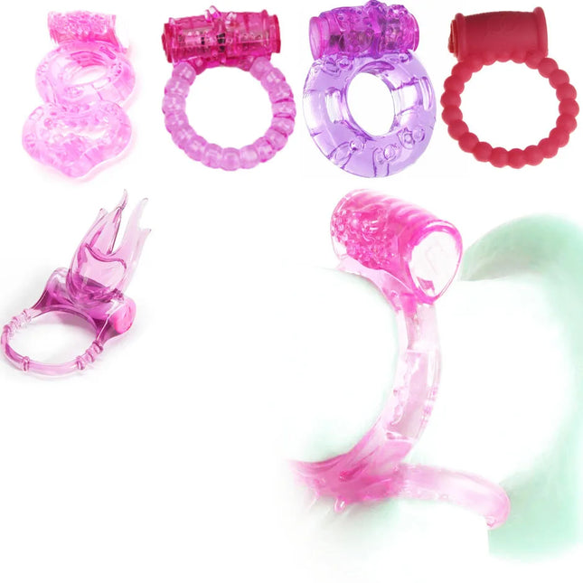 longer-lasting ring sex vibrator stronger erection tingling additional stimulation finger rings bullet Vibrating Love Ring