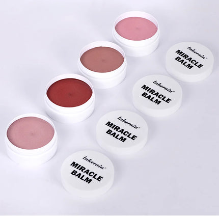 3 In 1 Solid Pearl Blush Cream Monochrome Woman Blush Paste Cheek Ulti-purpose For Eyes Lips Makeup Blush Stick Korean Cosmetics