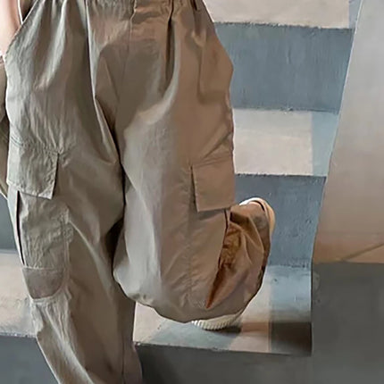Soft and Comfortable Children Girls Loose-Fit Mosquito-Proof Pants Cargo Pants Multiple Pockets Fun and Functionality Kids Pants
