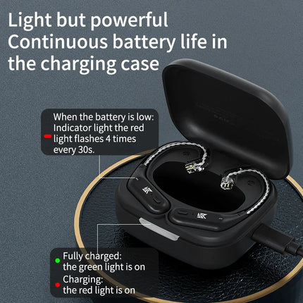 KZ AZ09 HD Bluetooth Ear Hook Headset Cable HIFI Wireless Upgrade Wire With Charging Case KZ ZSTX ZSX DQ6 ZS10 PRO ZAS