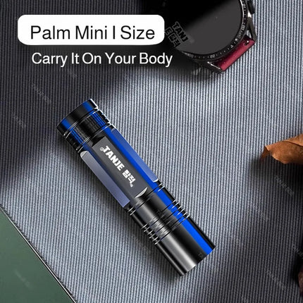 Outdoor Flashlight Small Mini Lighting Strong Light Portable Super Bright Rechargeable Hand Lamp for Hiking/Camping/Emergency