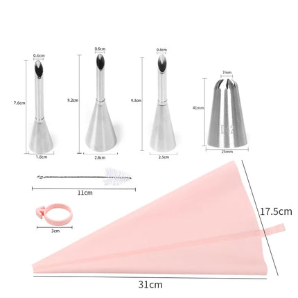 DIY Reusable Puff Cake Icing Piping Tip Silicone Pastry Bag Cream Cupcake Butter Tube Nozzle Decor Baking Bags Kitchen Tools