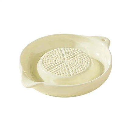 White Simple Style Ceramic Ginger Grater Tool Hand Grinder Garlic Masher Portable Porcelain Carrot Ginger Grinding Kitchen Tool