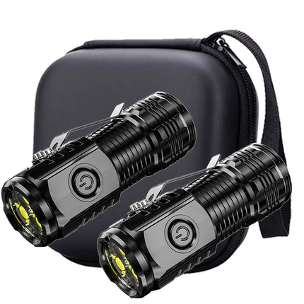 Mini Portable High Brightness 3 LED Flashlight Rechargeable Power Display Multifunctional Mini Outdoor Light Use Fishing Camping