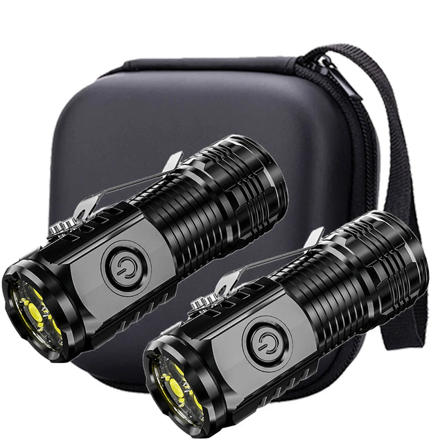 Mini Portable High Brightness 3 LED Flashlight Rechargeable Power Display Multifunctional Mini Outdoor Light Use Fishing Camping