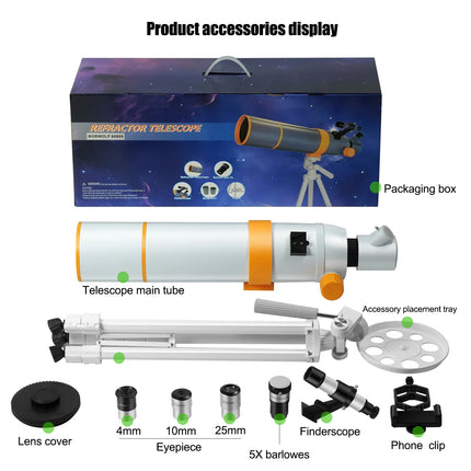 BORWOLF  Astronomy Telescopes 24X-750X for Adults, 110mm Aperture 600mm , HD for Moon Stargazing