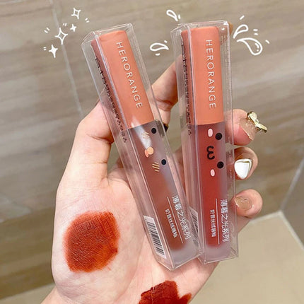 1Pc HERORANGE Velvet Matte Lip Mud Lip Glaze Easy To Apply Waterproof Non Smudging Long Lasting Non Stick Cup Cosmetic