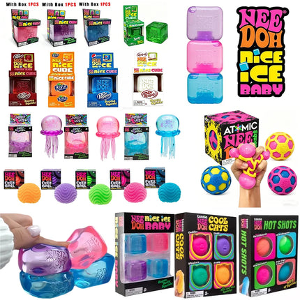 @Schylling Needoh Nice Cube Sensory Nice-Sicle Stress Relief Squishy Cube Anti-Anxiety Squeeze Object For Focus ADHD Population