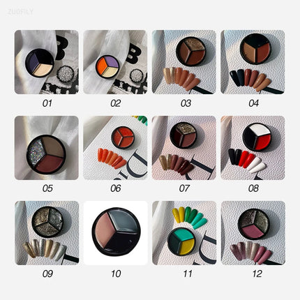 3 Colors Solid Cream Color Gel Nail Polish Soak Off UV LED Lamp Gel  Nail Tips Varnish Painting Japanese Canned Solid Gel Cream