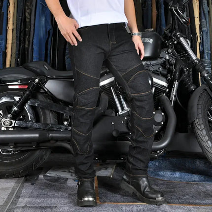Men's Motorcycle Riding Jeans Pants, Anti-Skid Abrasion Resistant All-Weather Classic Fit Race-Ready Biker Gear