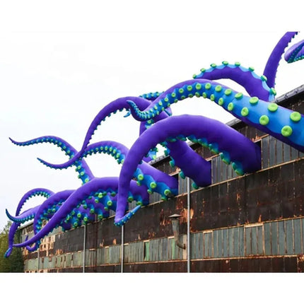 Halloween Inflatable Octopus Tentacle Giant Purple Tentacle With Blower LED For Outdoor Events Commercial Stage Roof Party