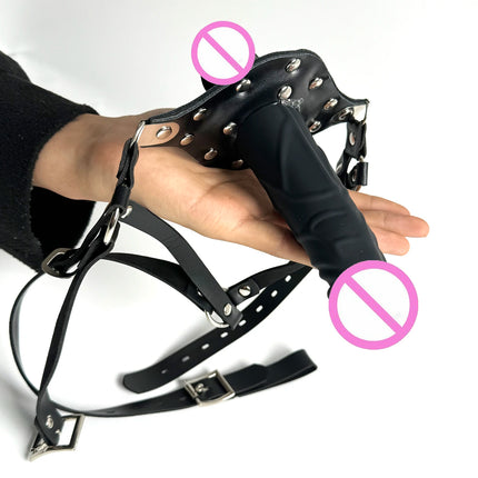 LILUPLAY Sexy Bdsm Double-Ended Dildo Open Mouth Gag Leather Bondage Strapon Dildo Exotic Accessories Sex Toys For Women