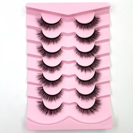 New 7 pairs of thick, 3D simulation mink fur fake eyelashesshort, dramatic fake eyelashes  wholesale full line fake eyelash make