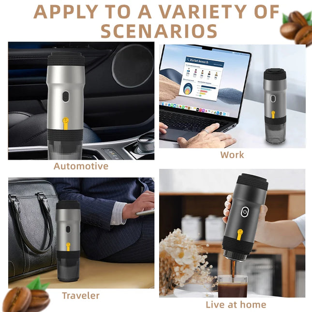 Portable Fully Automatic Espresso Capsule Coffee Machine for Large and Small Coffee Powder Capsules, Electric Coffee Machine