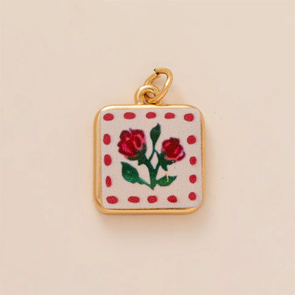 Dopamine pendant necklace, DIY fruit food love pendant, copper material, gold-plated, color preserving
