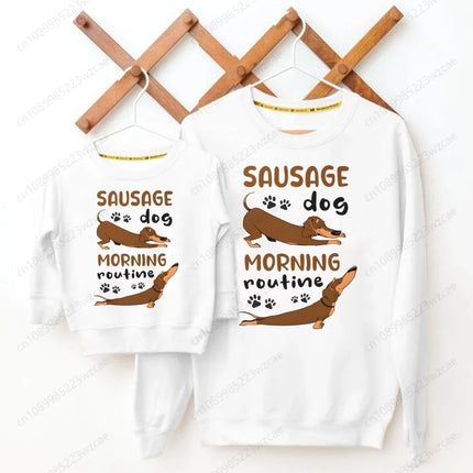 Girls Sweatshirts Kids Boys Dachshund Teckel Funny Cute Dog Animal Printed Hoodies Child Clothing Autumn Long Sleeve Clothes
