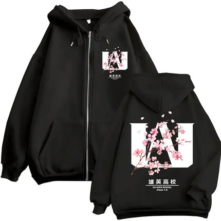 Japan Anime My Hero Academia Zip Up Hoodies Harajuku Fashion Manga Vintage Sweatshirt Men Women Fleece Oversized Tracksuit Coats