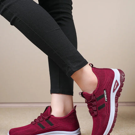 Women Casual Sports Shoes Breathable Lightweight Sneakers Anti-slip Flats Outdoor Running Walking Shoes Female Vulcanized Shoes