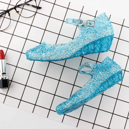 2025 New girls' Frozen mermaid princess cute sandals shoes non-slip soft sole sports shoes for girl gift