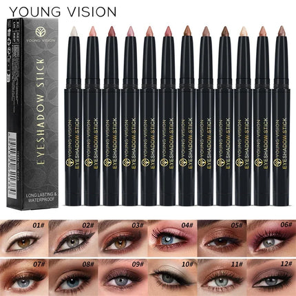 Glitter Brown Eyeshadow Pen Waterproof Lasting Shimmer Matte Lying Silkworm Eyeshadow Pencil Highlighter Stick Eyes Makeup Tools