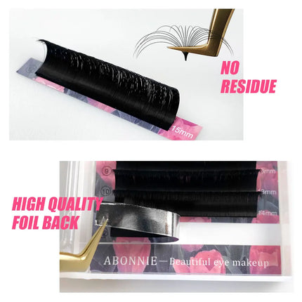 ABONNIE C CC D DD Curl Volume Fans Self Fanning Lash Extensions Blooming Eyelashes 0.03 0.05 0.07 0.10mm Easy Fan Lashes