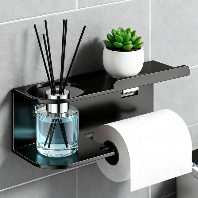 Wall Mounted Tissue Holder Without Drilling, Widened Storage Space, Smooth Pull-out and Not Easy To Slip Off