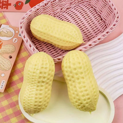11cm Peanut Slow Rebound Squishy Toy, buttery soft texture stress relief ball, calming ASMR sensory fidget toy,