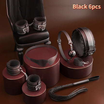 Bdsm Bondage Set Restraint Adult Game Handcuff Neck Collar Wrist Mouth Gag Strap Fetish SM Sex Toys for Woman Couples Product