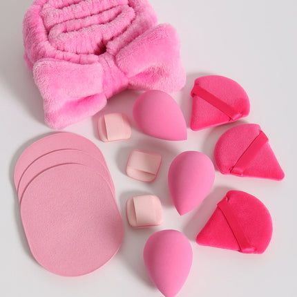 15 件套 Cosmetic Puff Makeup Sponge Blender Beauty Egg Foundation Sponges Puff Wash Face Headband Wristband Make up Accessories
