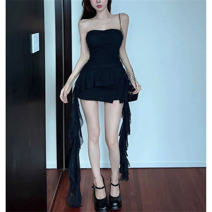 Fashion 2025 Ribbon Chest Top Women Spring Summer New Sexy Solid Vest Female Sleeveless Sweet Y2k Streetwear Lady Party Club