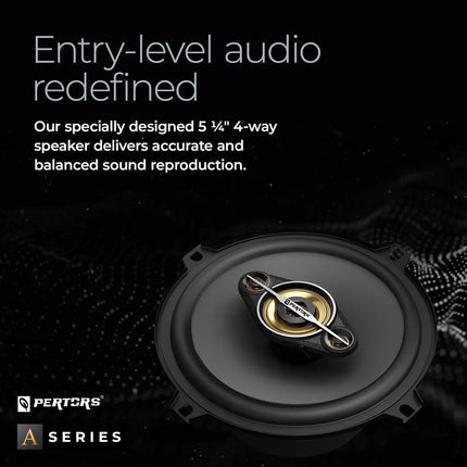 Q-PERTORS 4-way Coaxial Car Audio Speakers Maximum Power 450W 5-1/4 Inch round One Pair for Front Door Speakers