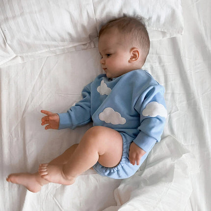 INS 2023 Spring Baby Clothes Cloud Sweatshirt Romper Baby Girl Boys Cotton Bodysuit Clothes Newborn 0 to 12 months 24M Outerwear