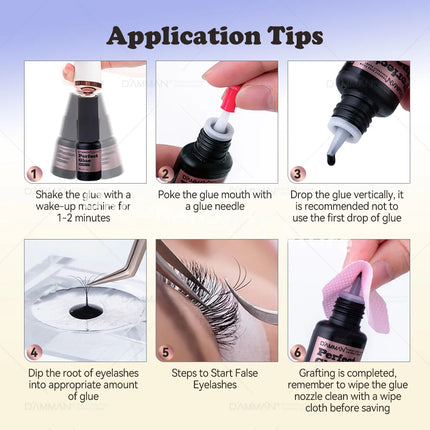 Damman Eyelash Adhesive Professional Lash Glue for Eyelash Extension Fast Drying Lashes Extension Glue Flase Eyelash Supplies