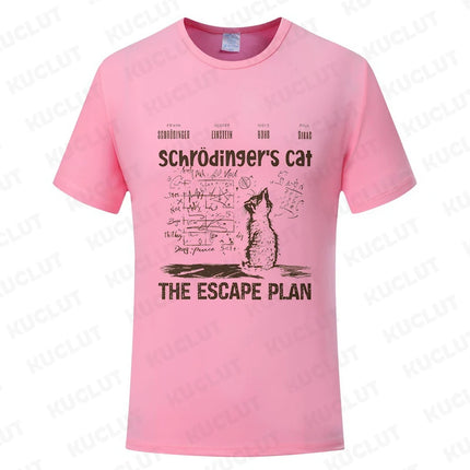 T Shirt for Men Clothing Fashion  Cat The Escape Plan Geeky Printed T Shirts Harajuku Short Sleeve Tee Casual Men's Clothing