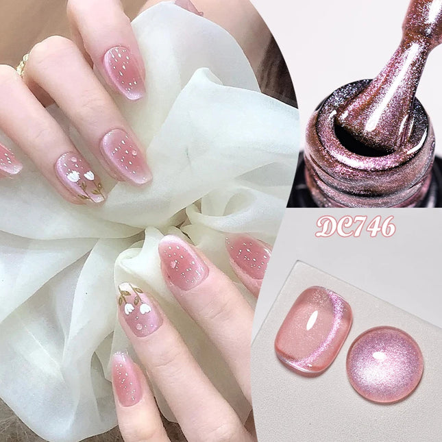 Light Flow Colored Cat Magnetic Gel Nail Polish Jelly Glitter Magnetic Semi Permanent Soak Off UV Gel Varnish Nail Supplies DIY