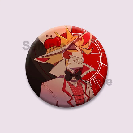 Lucifer Alastor Duckies Soft Button Pins DIY Round Snap-in Brooches Backpack Shirt Accessories  Customize Cartoon Cosplay Badge