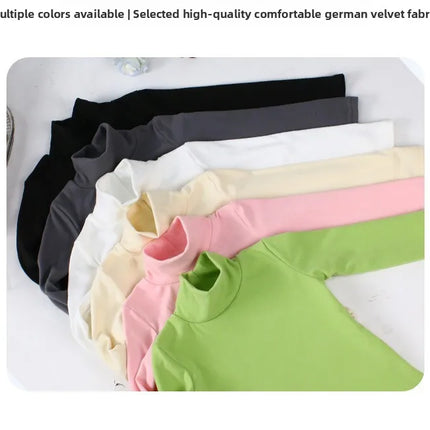 New 2025 Autumn Winter Boys Girls Kids Fashion Solid T-Shirt Tops Children O-Neck Long Sleeve Warm Casual T-Shirts
