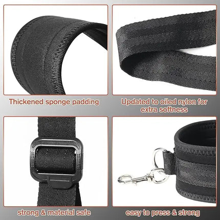 SM Adult Couple Game Sex Bondage BDSM Kit Bed Restraints Set Handcuffs Neck Thigh Ankle Adjustable Sex Toy For Women No Vibrator