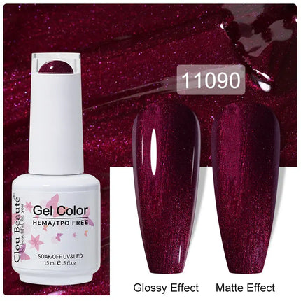 Clou Beaute 15ml Nail Gel Polish Vernis Semi Permanent UV LED Lamp Lakiery Hybrydowe Hema Free Red Nail Art Gel Lacquer Gel