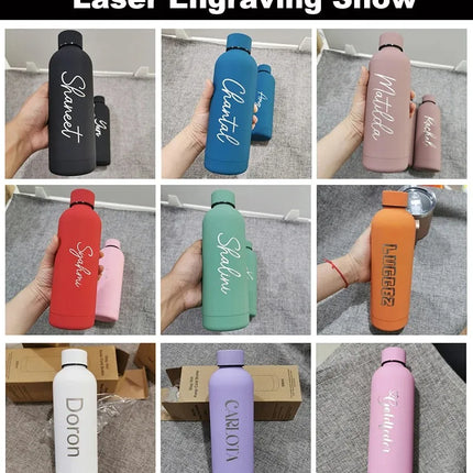 Custom Logo Name Thermos Large Vacuum Flask Stainless Steel Portable Thermos Bottle Outdoor Sports Water Bottle Travel Mug 500ml