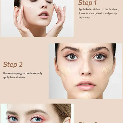 Waterproof Concealer Pen Full Coverage Cover Dark Circles Acne Pores Concealer Pen Matte Foundation Cream Facial Makeup Cosmetic
