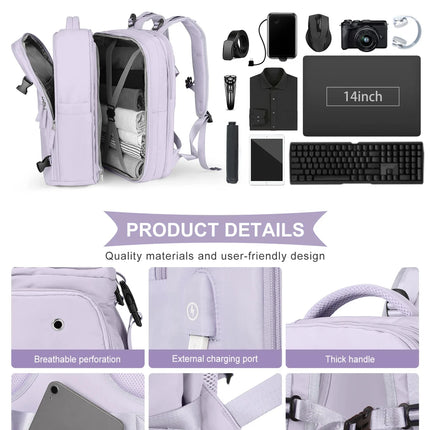 Buylor Travel Backpack for Women 40x25x17 Airplane Cabin Backpack Carry-On Luggage 14inch Laptop Backpack Casual Schoolbackpack