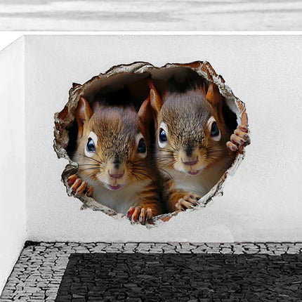 Funny Squirrel Stickers, Apply for Wall, Door, Cabinet, Window, Car Decoration, Vinyl Animal Decals, Art Wallpaper, Poster
