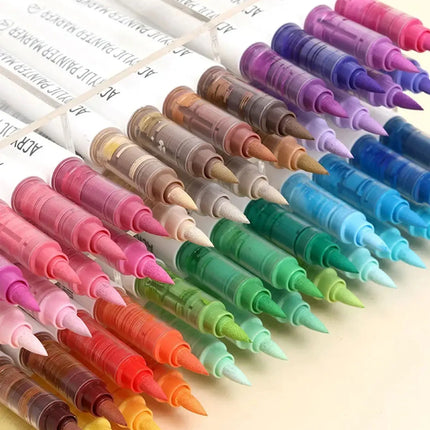 Languo 9pcs/box Soft Brush Acrylic Marker Pen Set，DIY Hand Drawn,Paint Art Markers pens,Student Graffiti Acrylic Paint Pens,M720