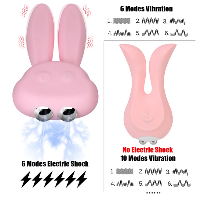 Normal/ Electric Shock Rabbit Vibrators For Women Nipple Clamps Clitoris Stimulator Anal Plug Female Masturbator Sex Toys Adults