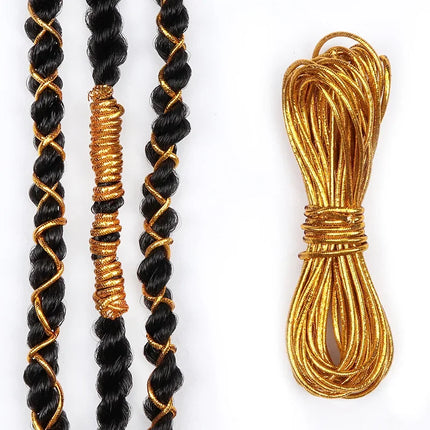 1M/5M Fashion Dreadlock Bead Braids Hair Accessories Braiding Hair Decor Shimmer Stretchable Braiding Hair Strings Long Styling