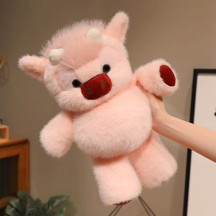 Creative Run Fast Series Cow Plush Toys Cartoon Stuffed Animal  Cute West Highland calf Babys Appease Doll Pendat for Kid Gifts